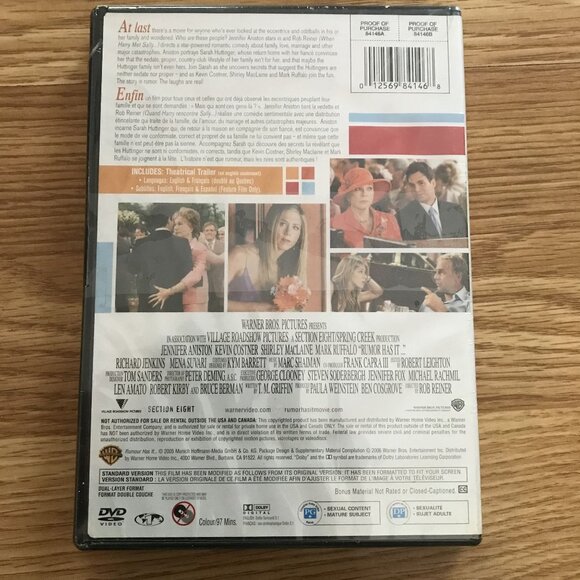 Rumour Has It Full-Screen Edition DVD  Jennifer Aniston Kevin Costner - Picture 2 of 3